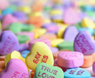 candy hearts Valentines Day presentation